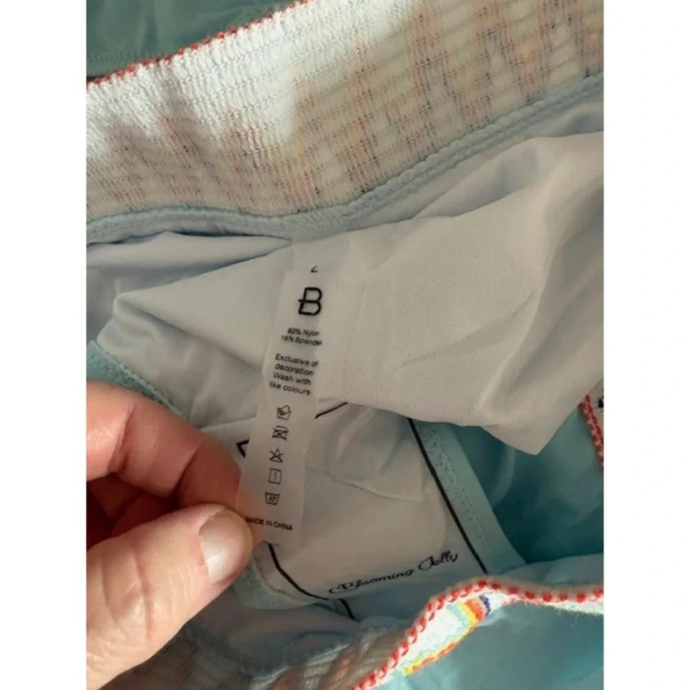 Blooming Jelly Blue Boho Embroidered High‎ Waisted Bikini Set Large NEW - Picture 3 of 7